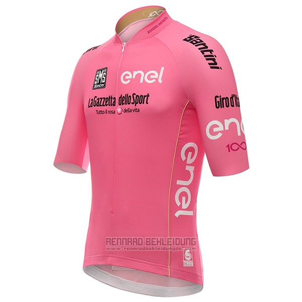 2017 Fahrradbekleidung Giro D'italien Rosa Trikot Kurzarm und Tragerhose